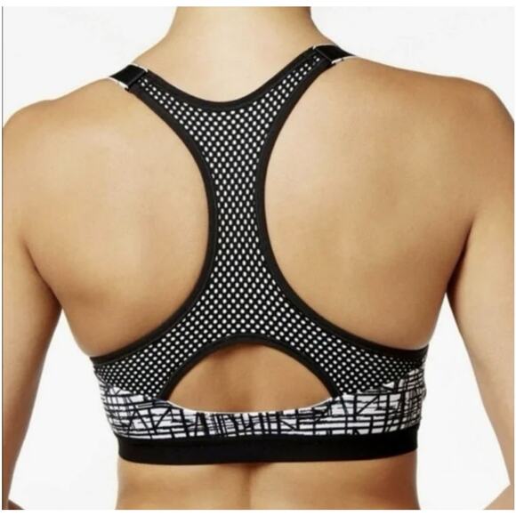 Maidenform Sport Bra DM7991 Zip Front Medium Impact Black White 38DD - Picture 4 of 8